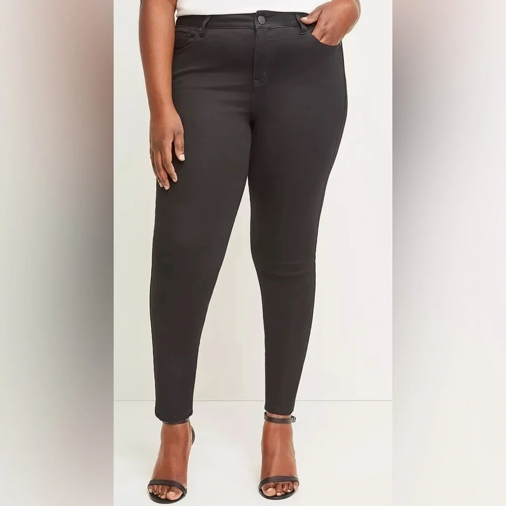 Lane Bryant Black Midrise Skinny Jeans